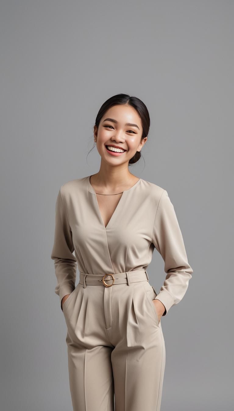 Smiling Lightskin Asian Model in 8K