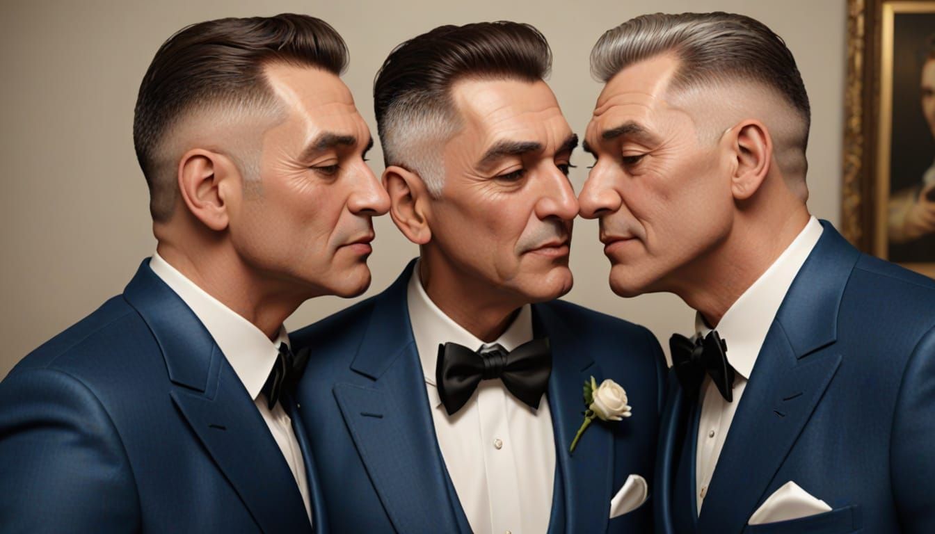 Elegant Dreamcore Image of Long-Married Gay Couple