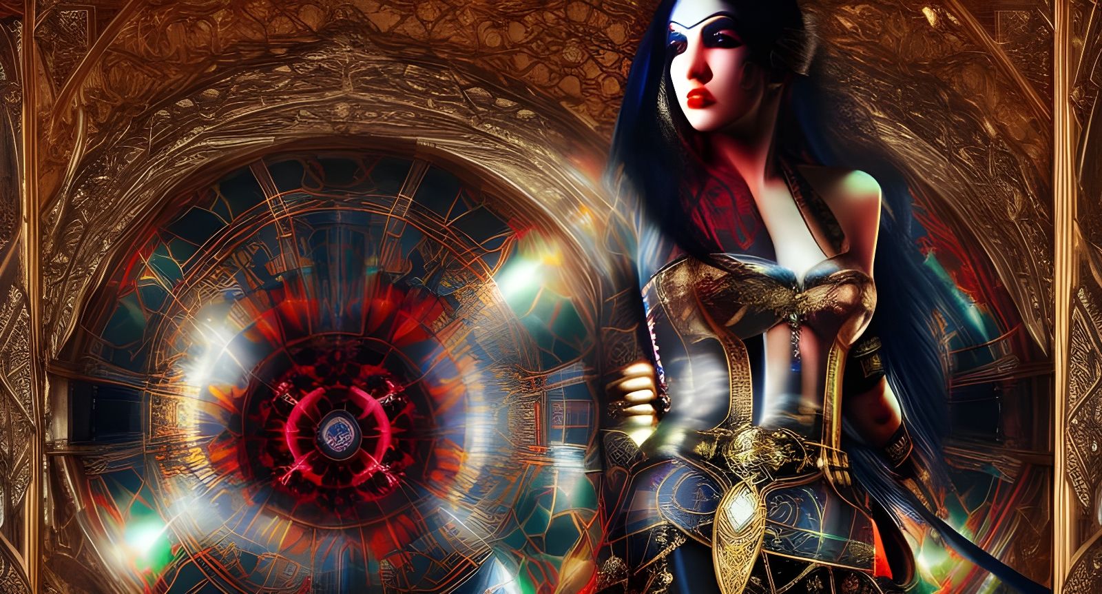 Striking Gothic Woman with Celtic Details