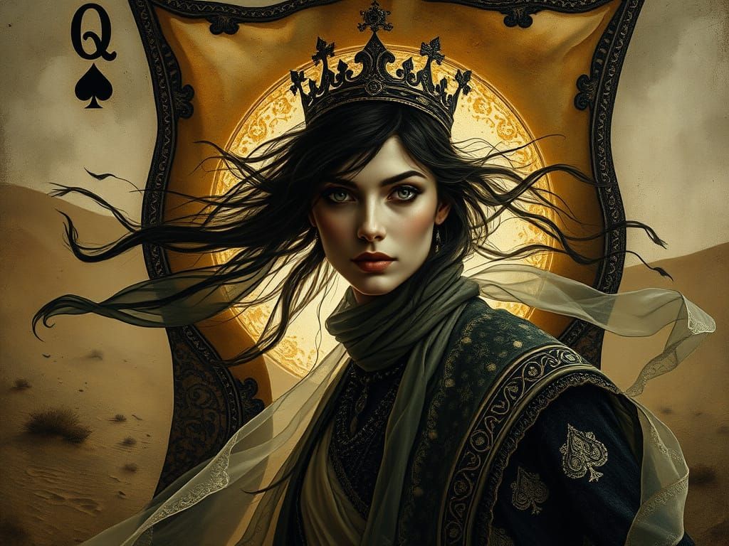 Queen of Spades Sorceress in Desert Portal