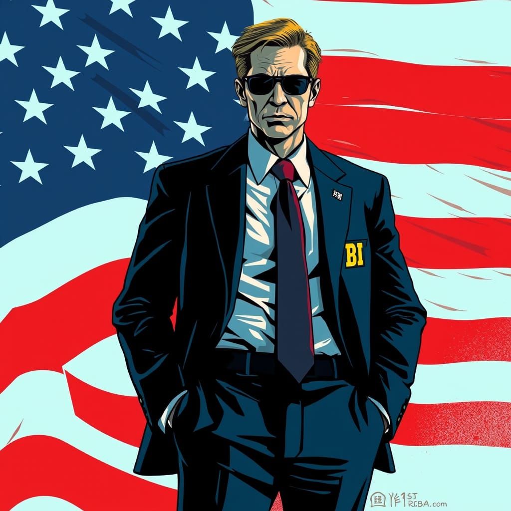 FBI Agent Portrait in Noir Style