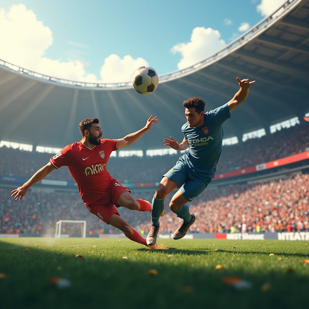 Electric Moment in the Stadium, Football Player in Mid-Shot