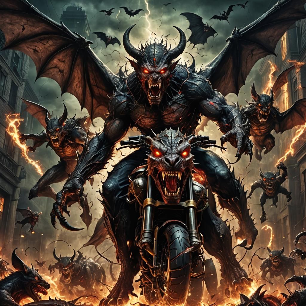 Beelzebub Rides Demonic Beasts in Hyperrealistic Horror