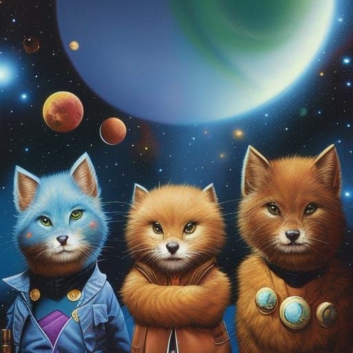 Cute Furry Loths in Deep Space Comic Art