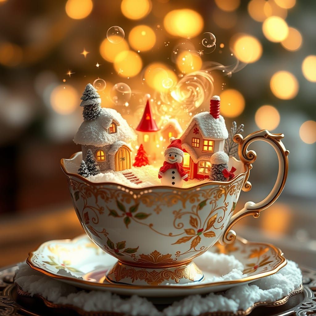 Magical winter teacup