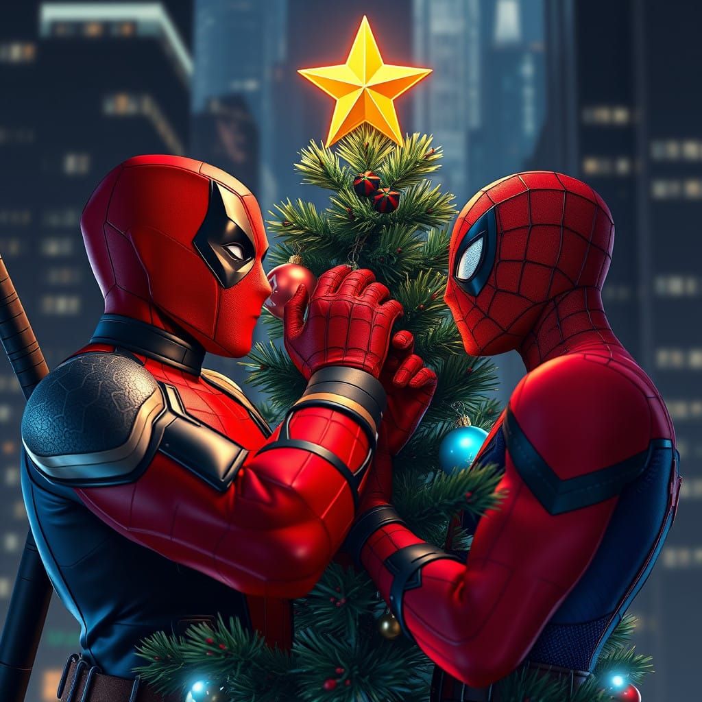 Superhero Christmas Tree Decoration Portraits