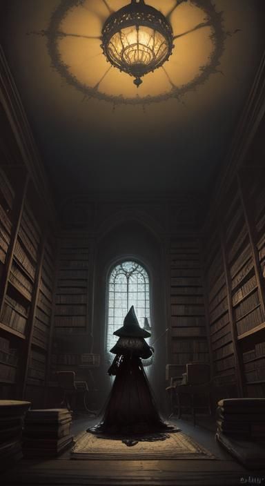 Plush Thor Doll in Dark Victorian Library