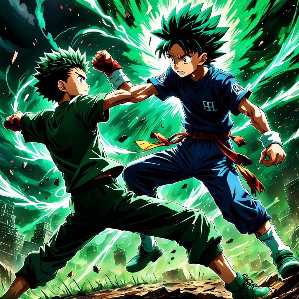 Gon Battles Izuku in an Epic Cinematic Showdown
