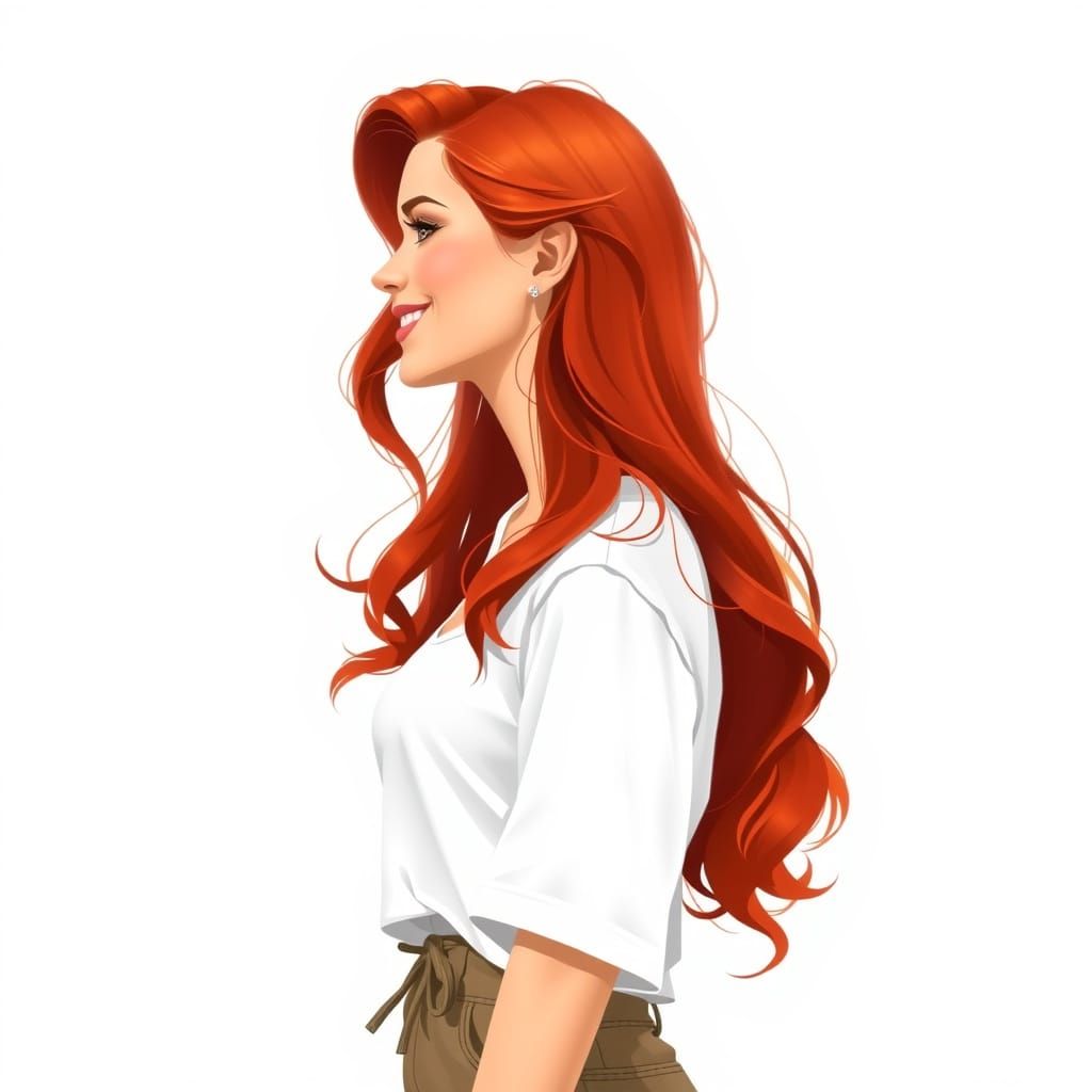 Alluring Pin-Up Girl in Red Hairdo