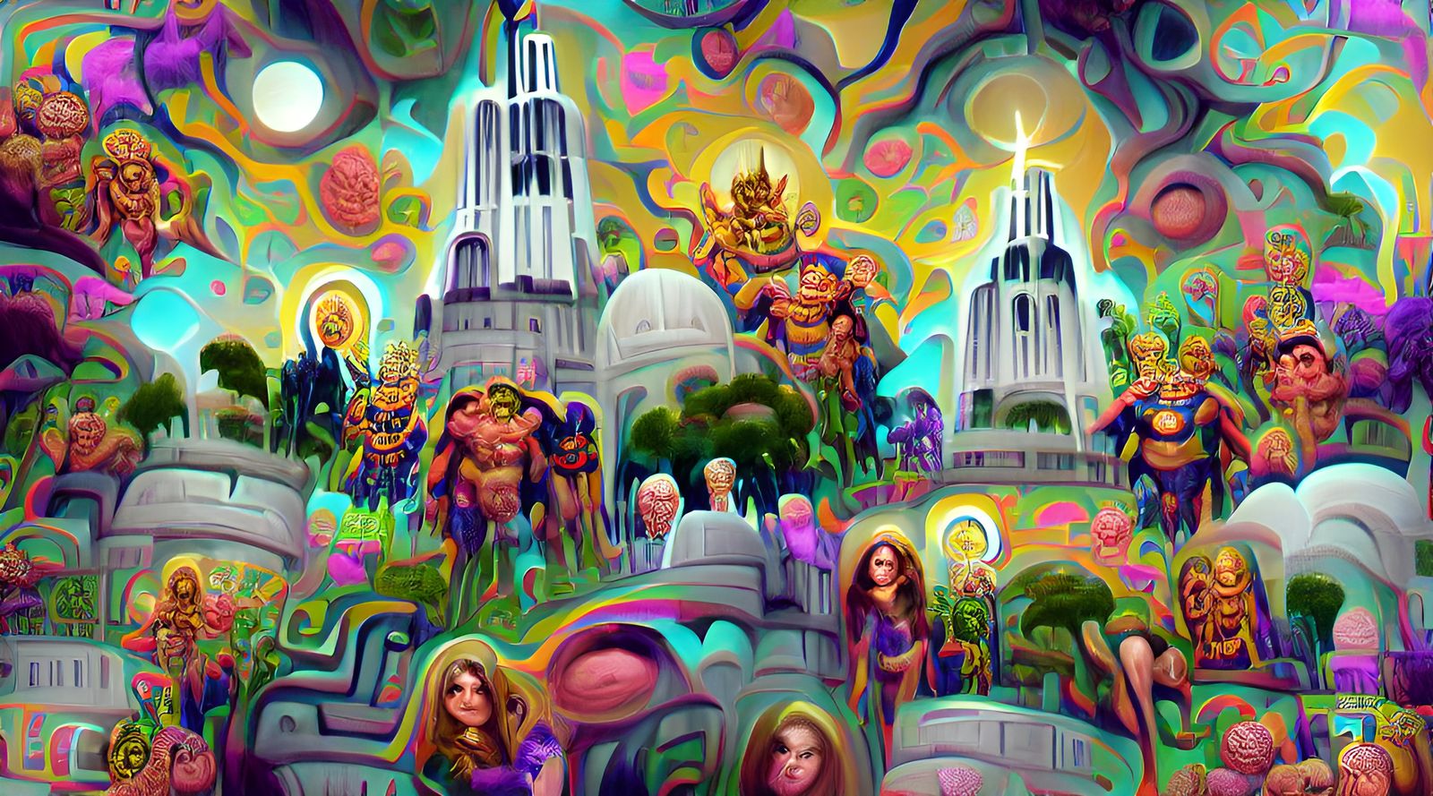 Psychedelic Toonland: Mormon Temple in Eden