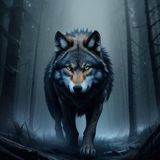 Epic Cinematic Wolf Digital Matte Painting