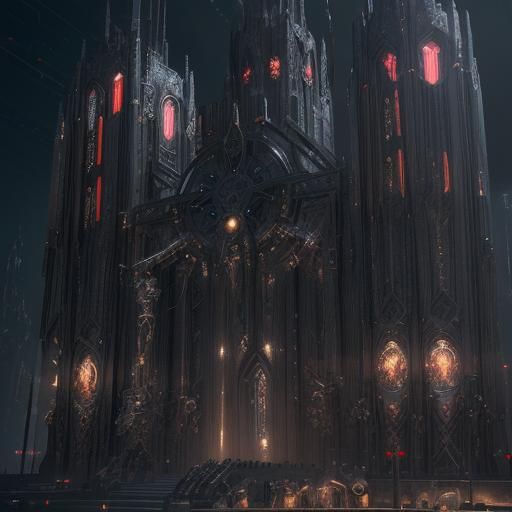 Futuristic Adeptus Mechanicus Cathedral in Sci-Fi Style