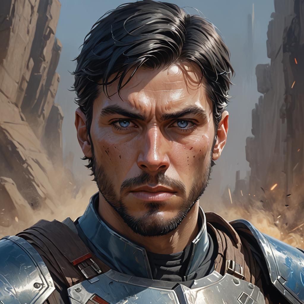 Battle-Worn Jedi Knight Concept Art Portrait