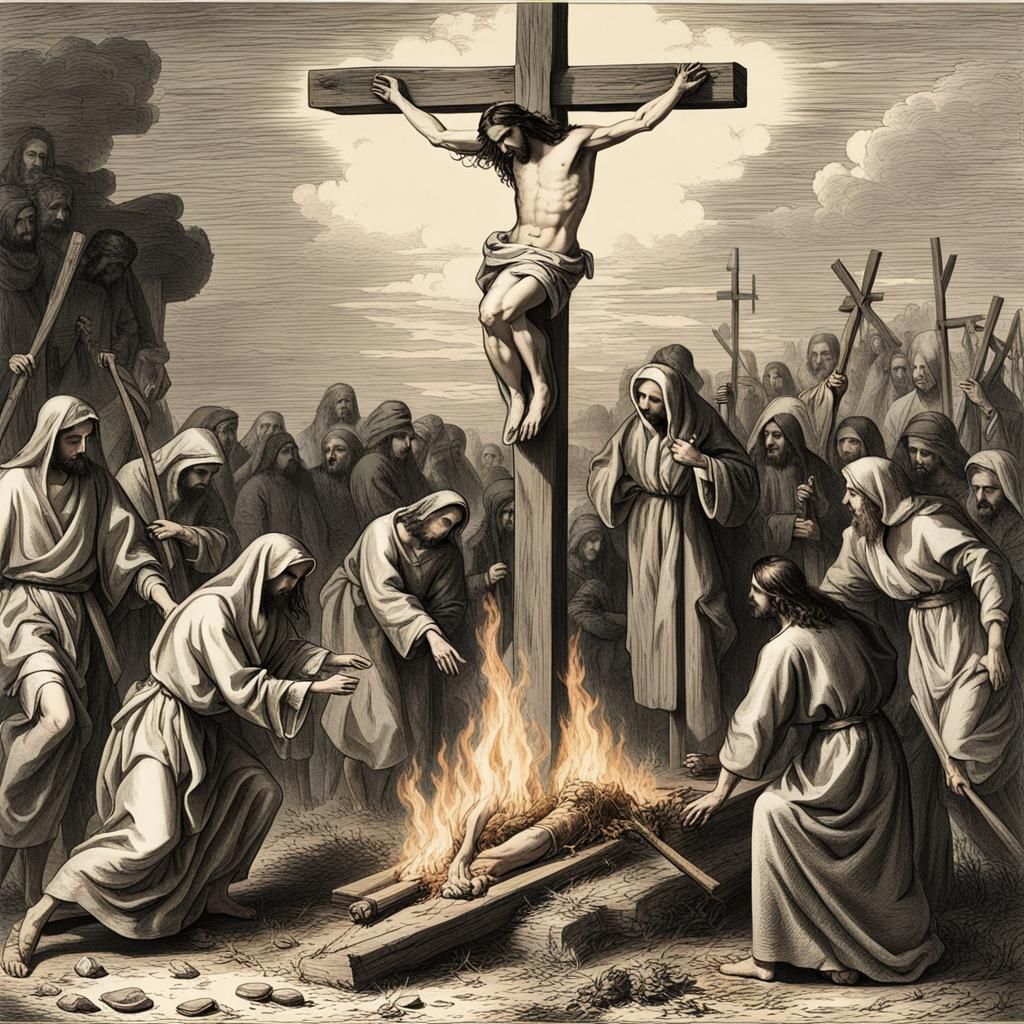 Crucifixion and Witch Burning: A Historical Scene