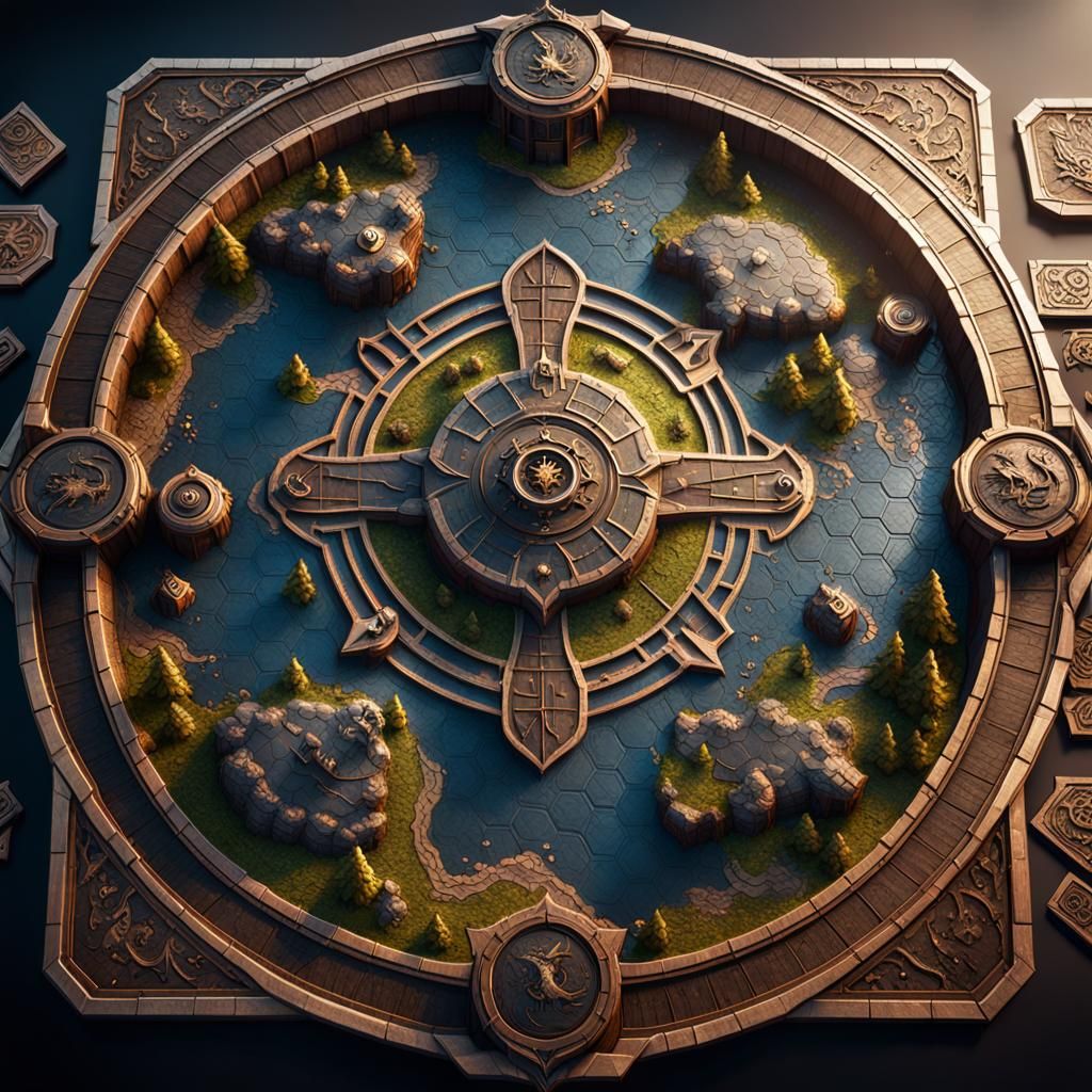 Dragon Game Board in Detailed 3D Rendering