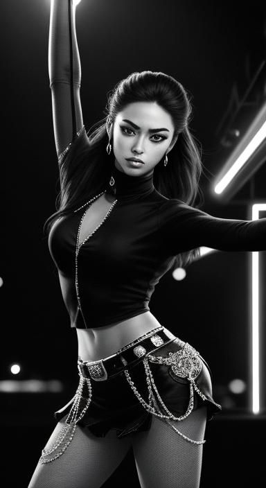Nightclub Pole Dancer in Hyperrealistic Style