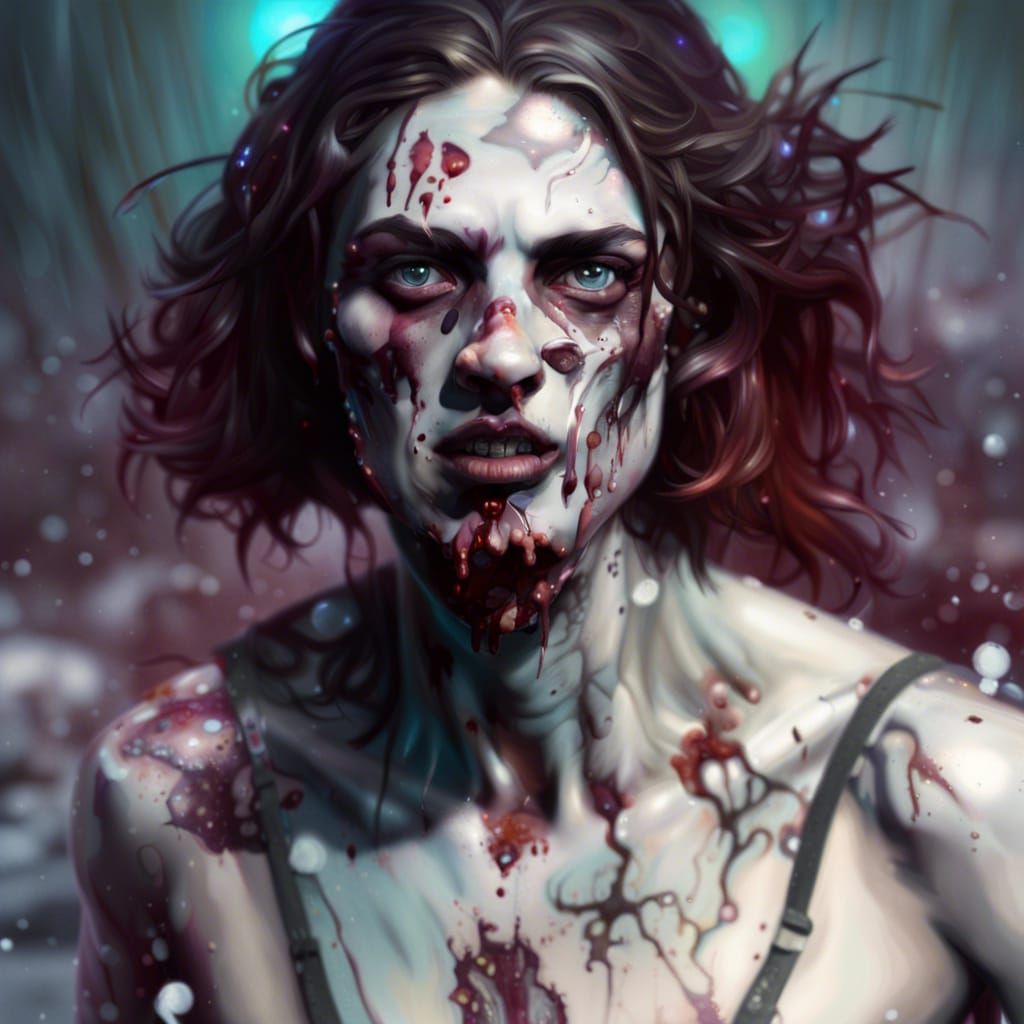 Radioactive Zombie in Icy New York: Hyperrealistic Art