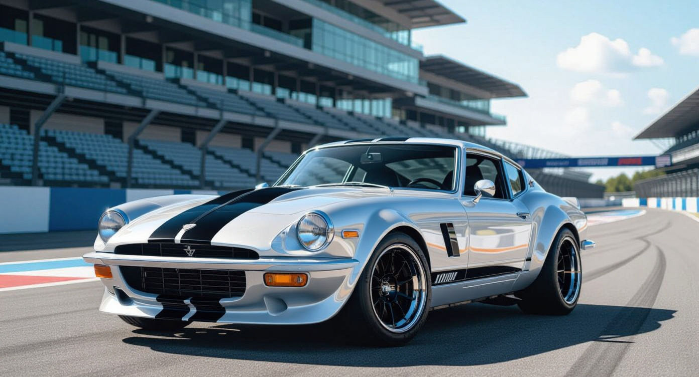 Retro-Modern Triumph GT6 Sports Car in Metallic Black