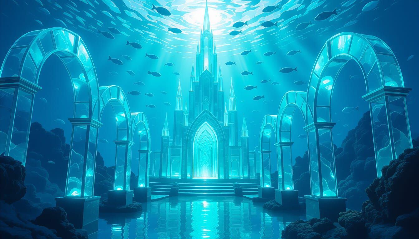 Ethereal Underwater City of Polished Sea Glass