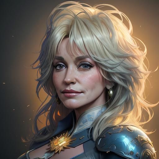 Dolly Parton Portrait in Art Nouveau Style