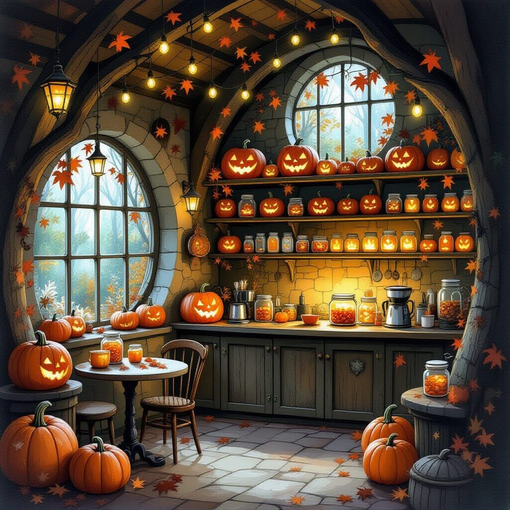 Secret Forest Cafe Hideout with Autumn Charm