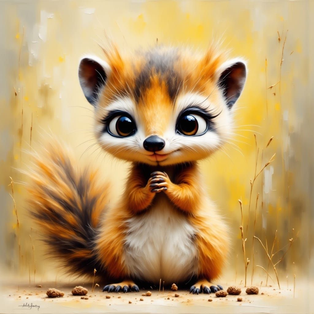 Mischievous Squirrel in Smokey Grunge Style