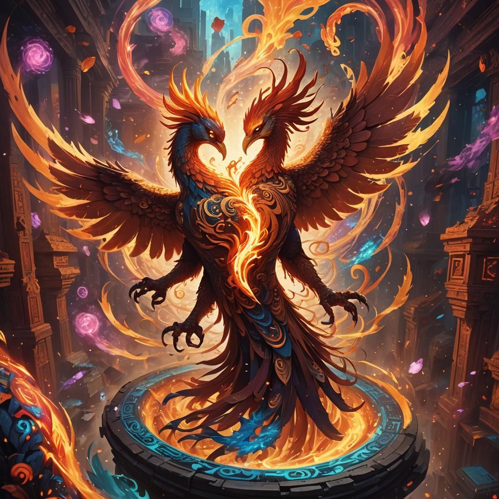 Phoenix Golem Rising: Fantasy Art in Magic Realism