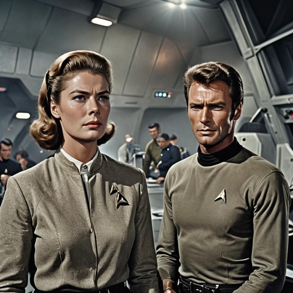 Ingrid Bergman and Clint Eastwood in Star Trek