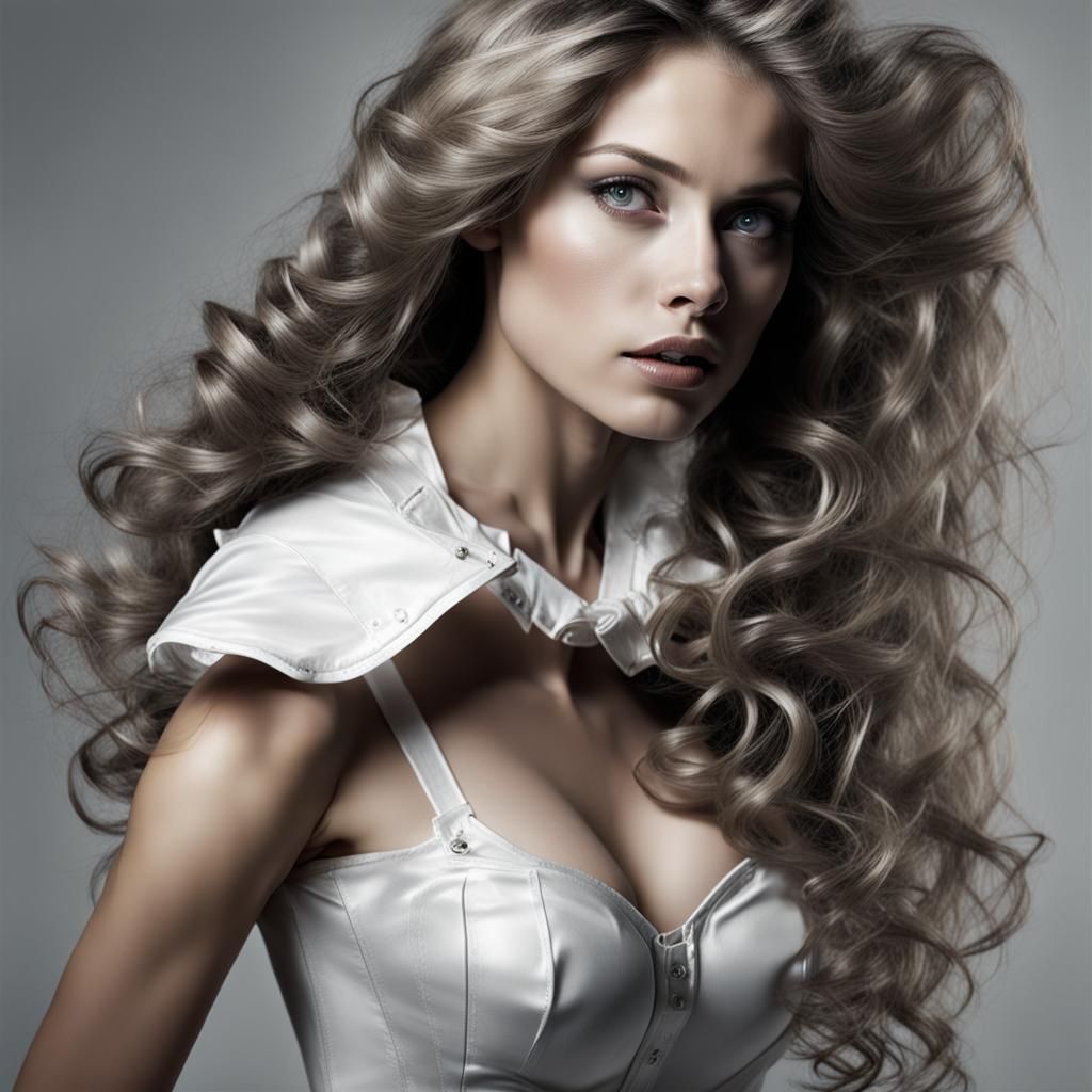 Beautiful Woman in Leather Corset