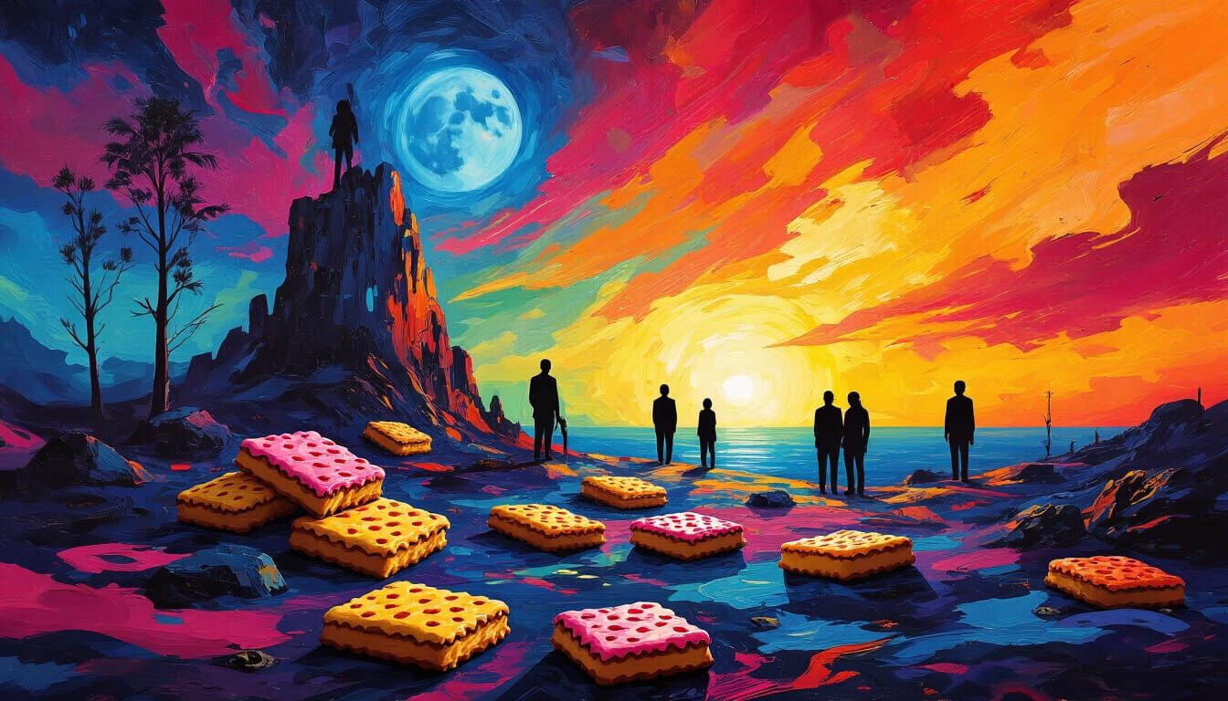 Surreal Pop Tart Composition in Vibrant Pop Art Style
