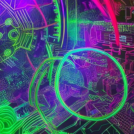 Anime Key Visual with Neon Lighting in 4K