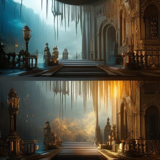 Dramatic Wishing Well Digital Matte Painting