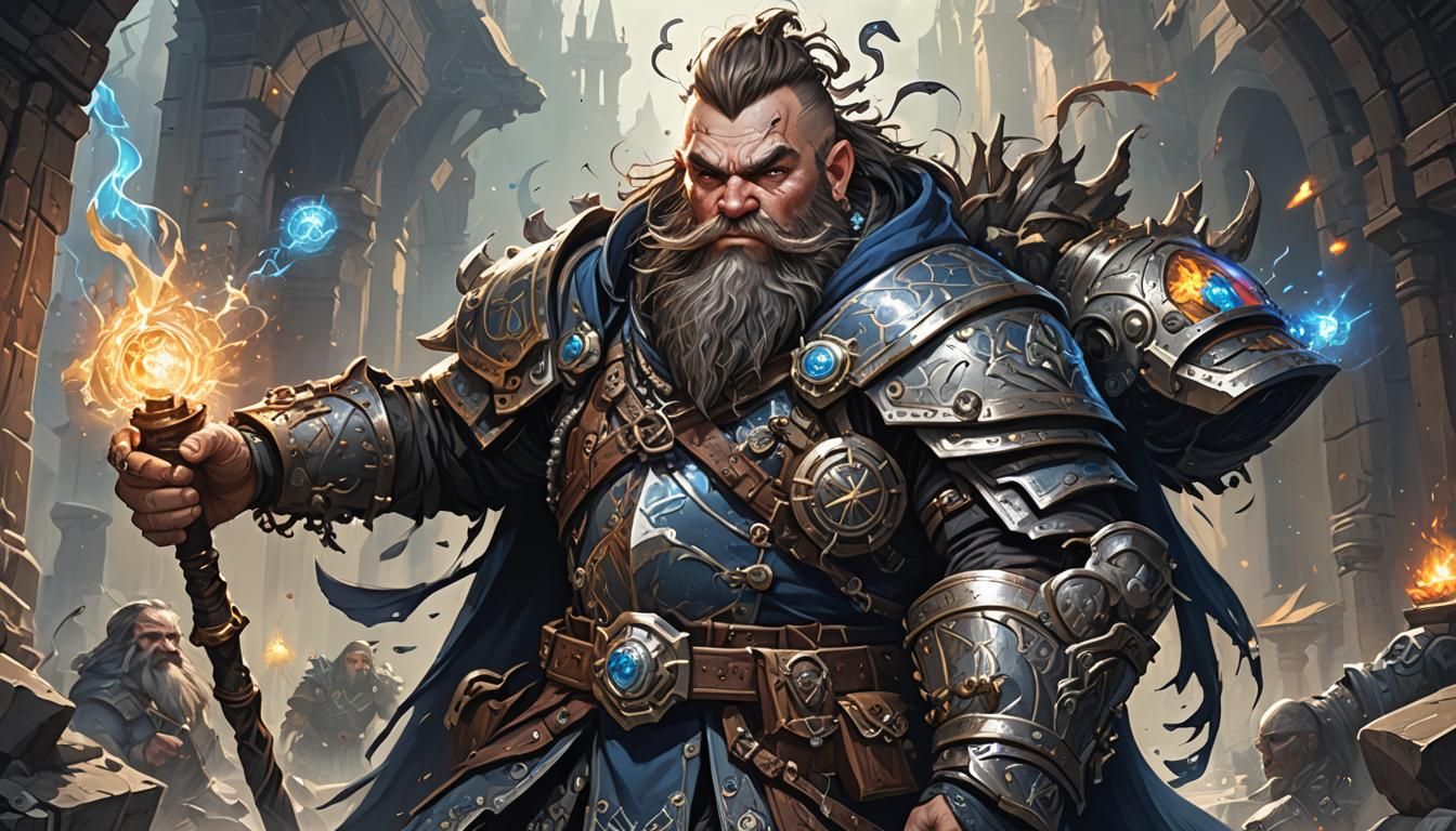 Dwarven Punk Mage with Gravity Magic