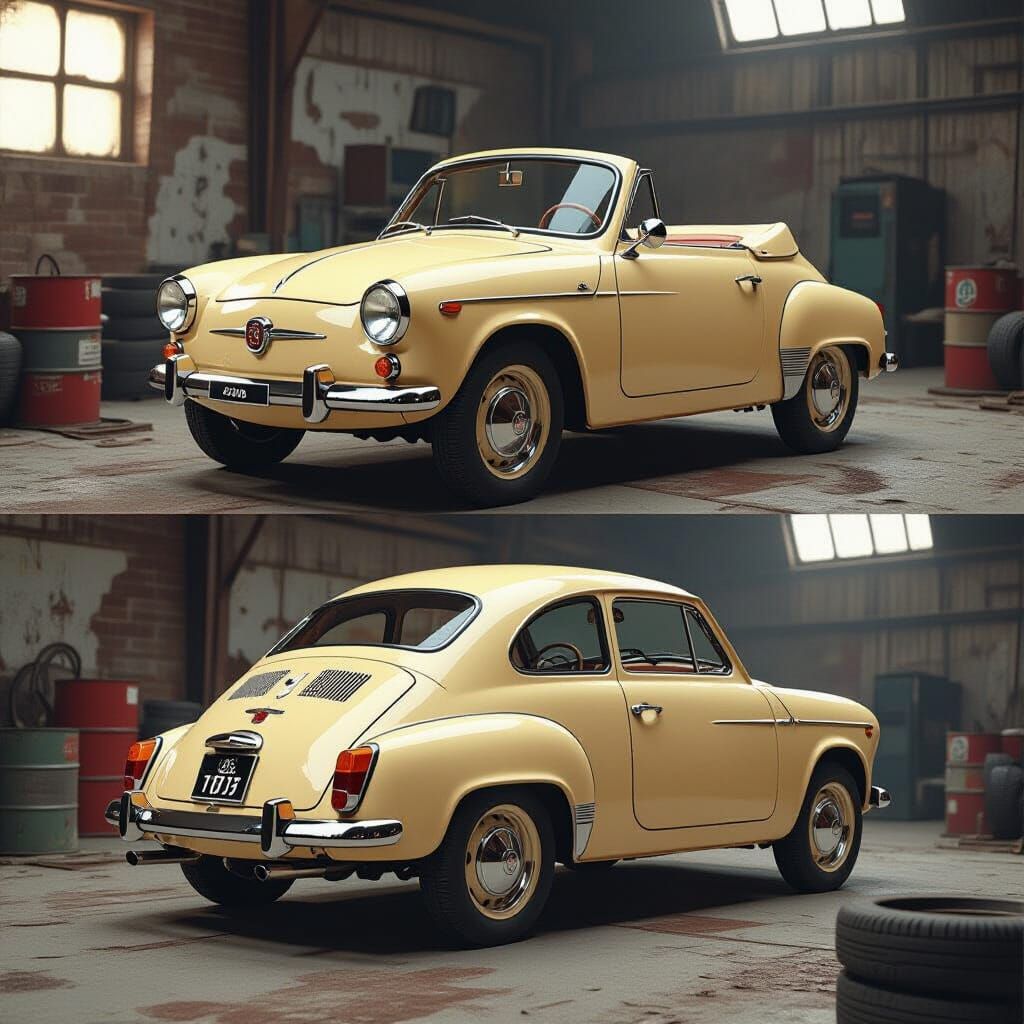 Fiat 500 Spider & 850 Bertone in Abandoned Workshop