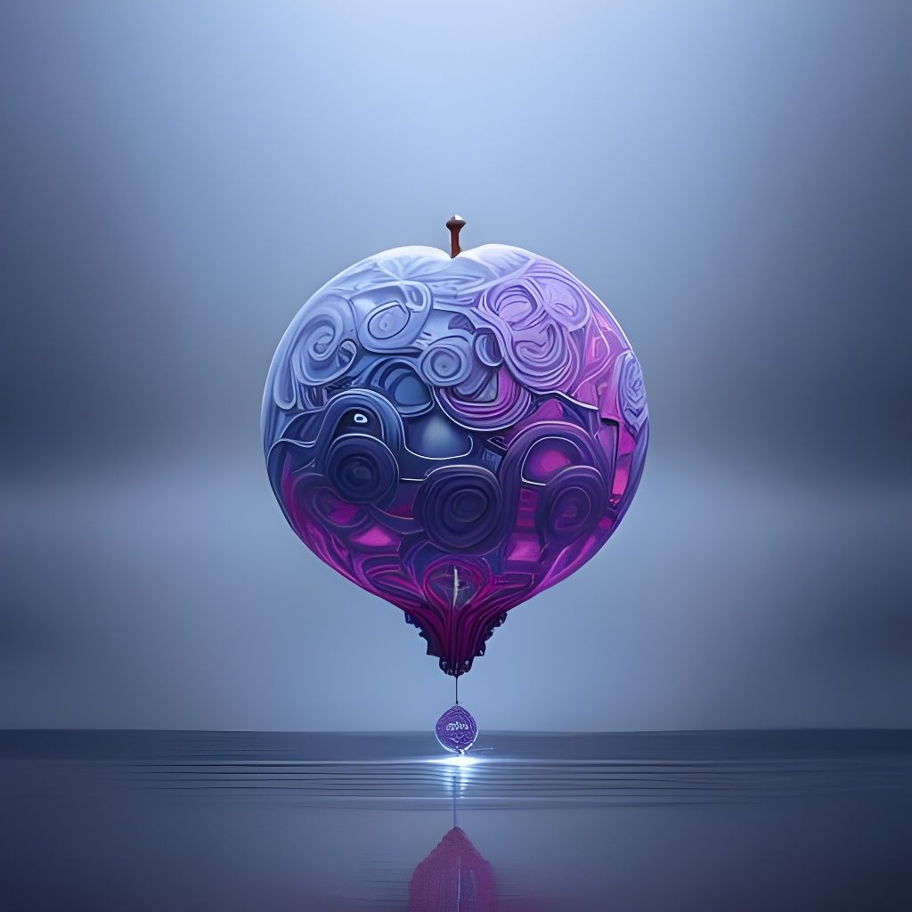 Summer and Winter Apple in Bubble, Digital Art