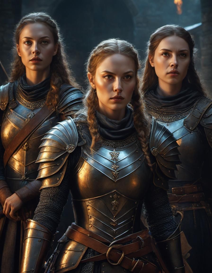 Medieval Women Warriors: Dark Fantasy Portrait