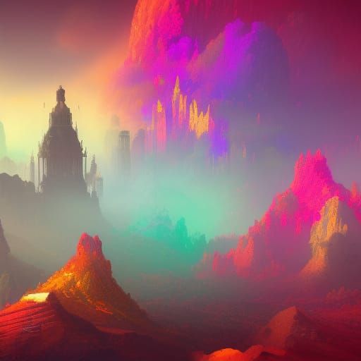 Colorful Abstract Dot Art in Detailed Matte Style