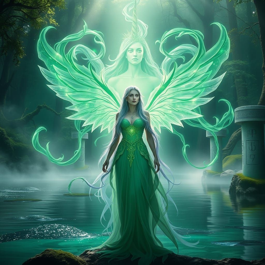 Lythera Vaelthar Meets Nature Spirit by Crystal Lake