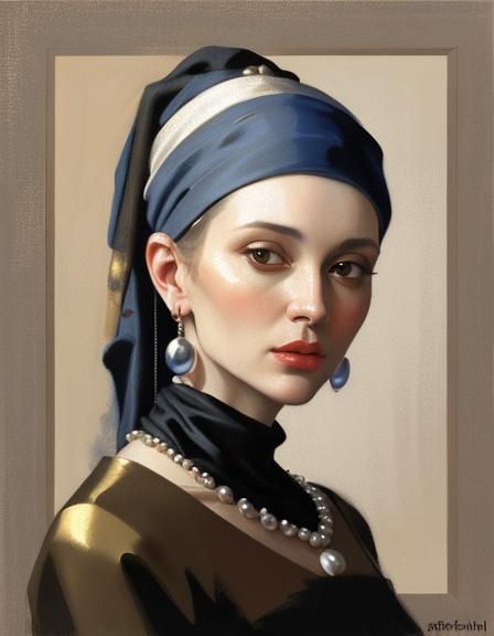 Girl with Pearl Earring in Garmash Style