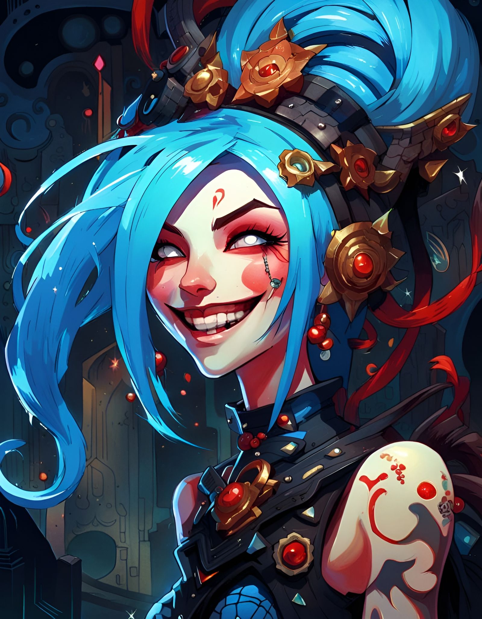 Jinx from League of Legends in 3D Anime Style