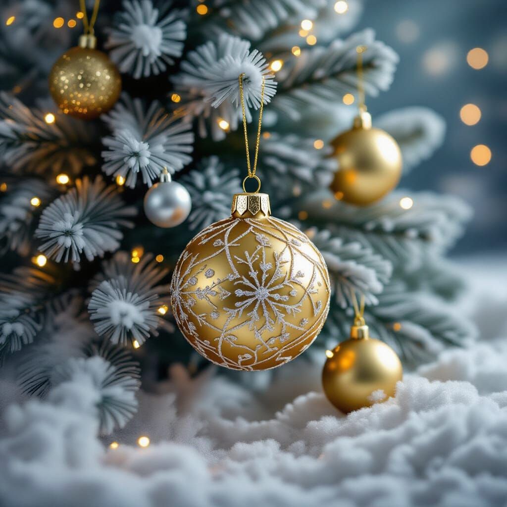 Luxury Christmas Tree Adorned with Gemstone Ornaments in Eth...