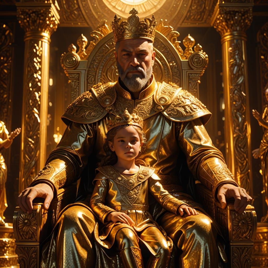King Midas and Golden Daughter: 3D Render