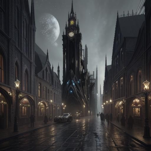 Gothic Christmas Town: Dreamcore Concept Art
