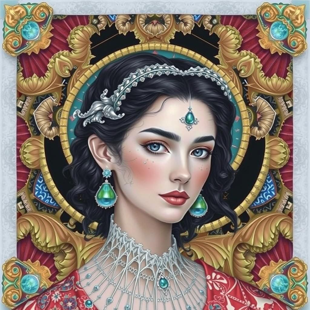 Vibrant Fractal Mandala in Digital Kaleidoscope Art