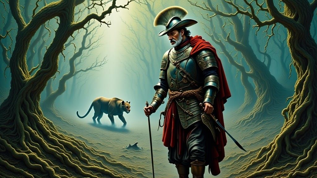 Lost Conquistador in Surreal Jungle