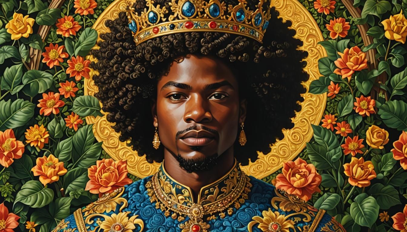 Melanin King Portrait in Vibrant Style