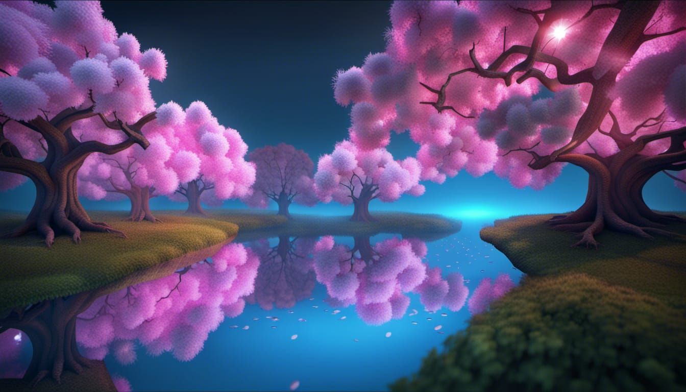 Realistic Oak Tree with Cotton Leaves in 8K