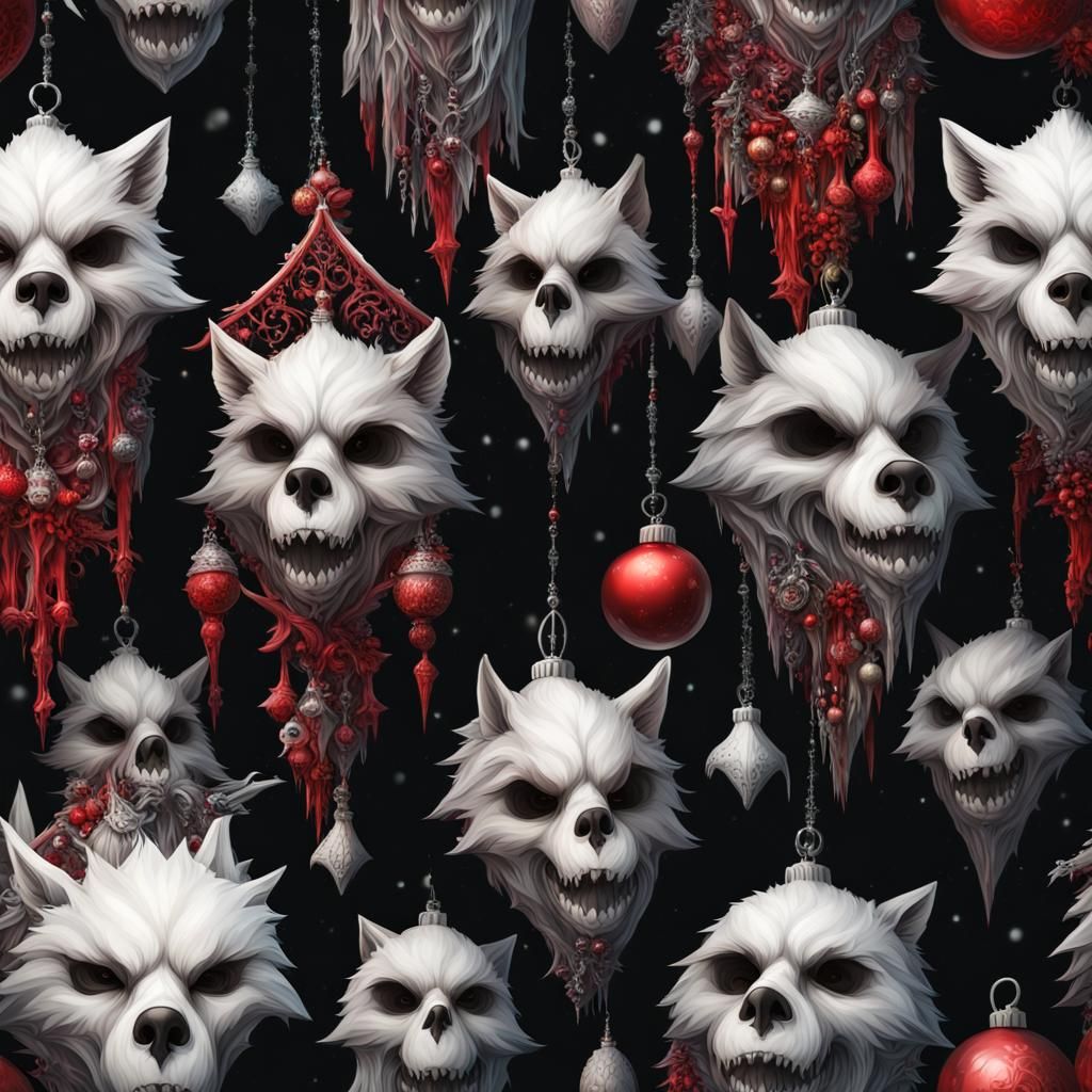 Gothic Christmas Tree with Unconventional Ornaments