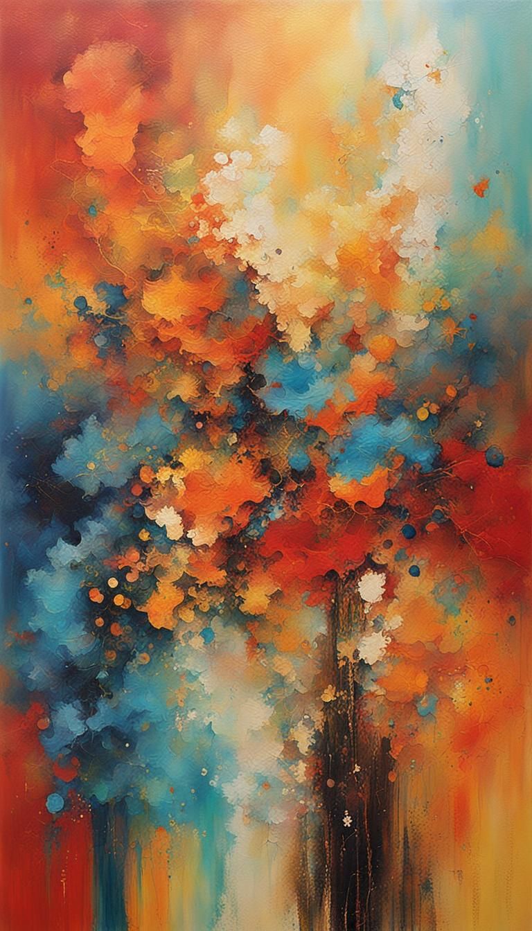 Abstract Spirit of Joy in Complementary Colors