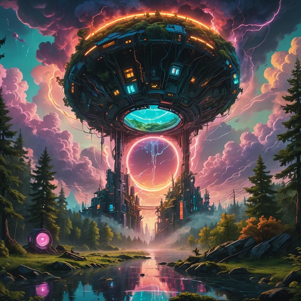 Worlds Collide: Portal Between Cityscape and Forest